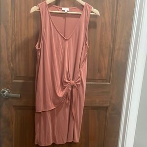 C.C Pink Asymmetrical Tie Front Sundress